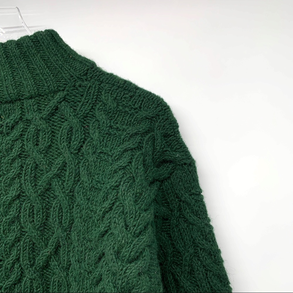 Exclusive Hand Knit Lauren Ralph Lauren 1/4 Zip Cable Knit Sweater Small - Picture 3 of 5